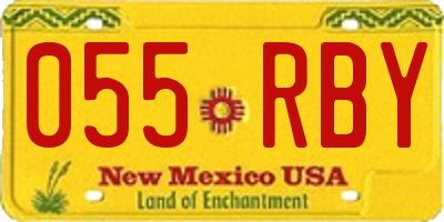 NM license plate 055RBY
