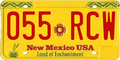 NM license plate 055RCW