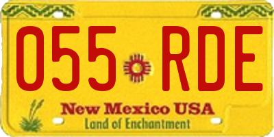 NM license plate 055RDE