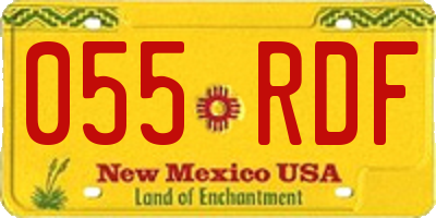 NM license plate 055RDF