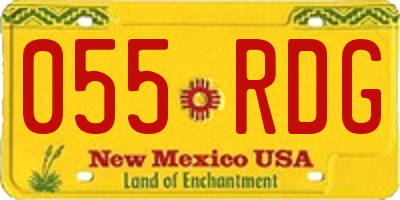 NM license plate 055RDG