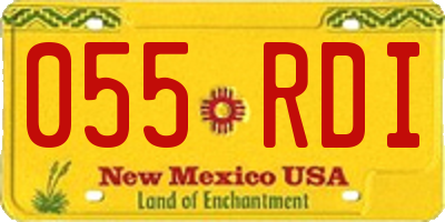 NM license plate 055RDI