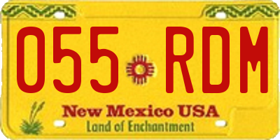 NM license plate 055RDM