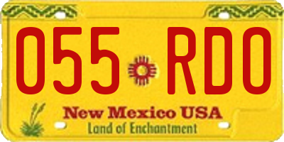 NM license plate 055RDO