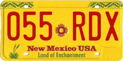 NM license plate 055RDX