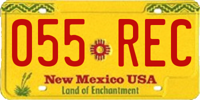 NM license plate 055REC