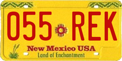 NM license plate 055REK