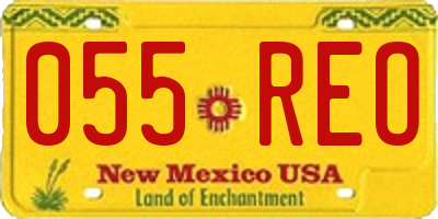NM license plate 055REO