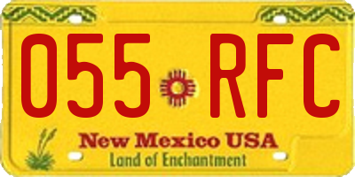 NM license plate 055RFC