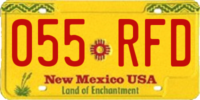 NM license plate 055RFD