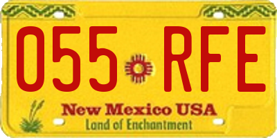 NM license plate 055RFE