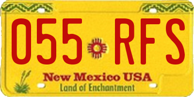 NM license plate 055RFS