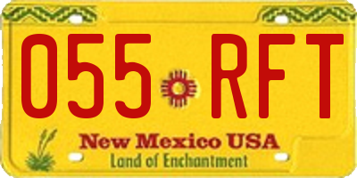 NM license plate 055RFT