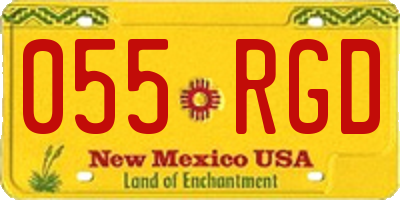 NM license plate 055RGD