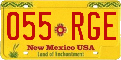 NM license plate 055RGE