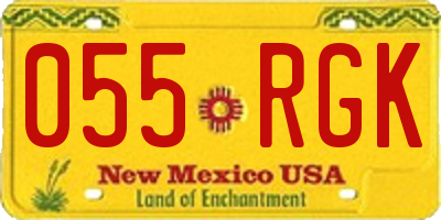 NM license plate 055RGK