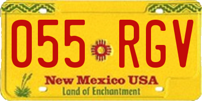 NM license plate 055RGV