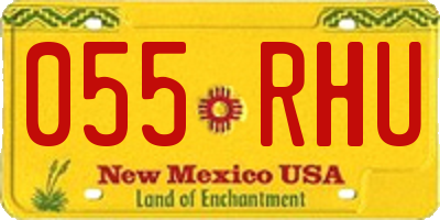 NM license plate 055RHU