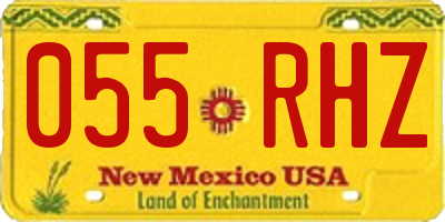 NM license plate 055RHZ