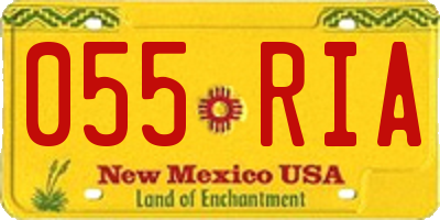 NM license plate 055RIA