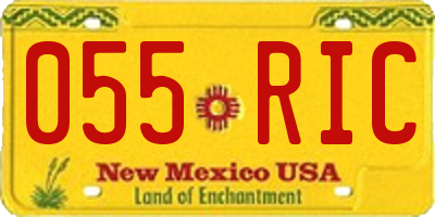 NM license plate 055RIC