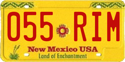 NM license plate 055RIM