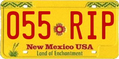 NM license plate 055RIP