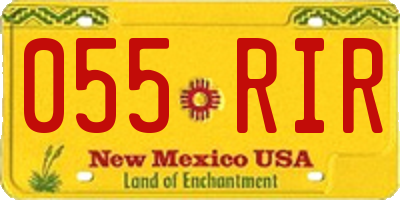NM license plate 055RIR