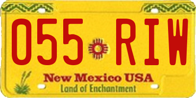 NM license plate 055RIW