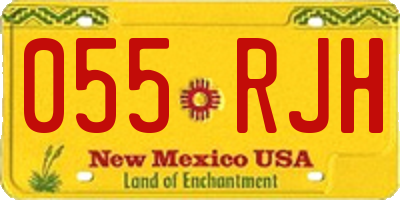 NM license plate 055RJH