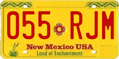 NM license plate 055RJM