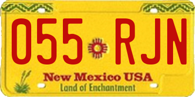 NM license plate 055RJN