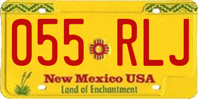 NM license plate 055RLJ
