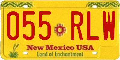 NM license plate 055RLW
