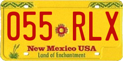 NM license plate 055RLX