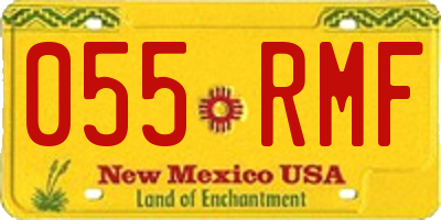 NM license plate 055RMF