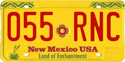 NM license plate 055RNC