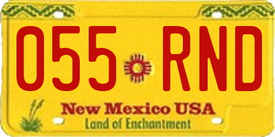 NM license plate 055RND