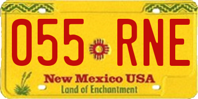 NM license plate 055RNE