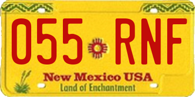NM license plate 055RNF