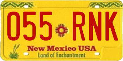 NM license plate 055RNK
