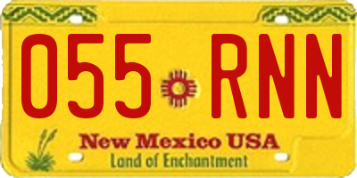 NM license plate 055RNN
