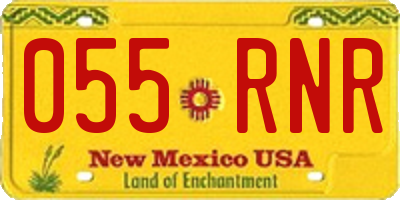 NM license plate 055RNR