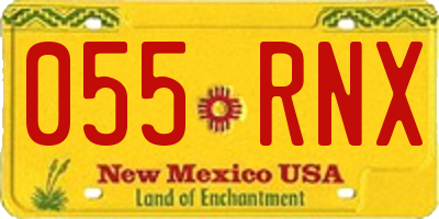 NM license plate 055RNX