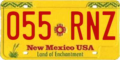 NM license plate 055RNZ