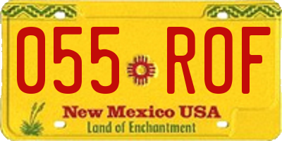 NM license plate 055ROF