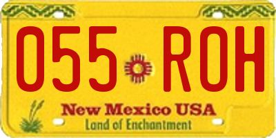 NM license plate 055ROH