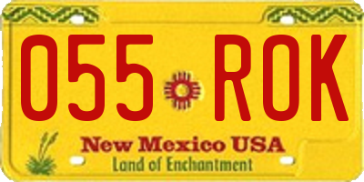 NM license plate 055ROK