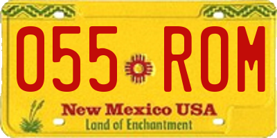 NM license plate 055ROM