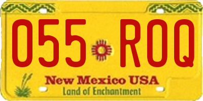 NM license plate 055ROQ